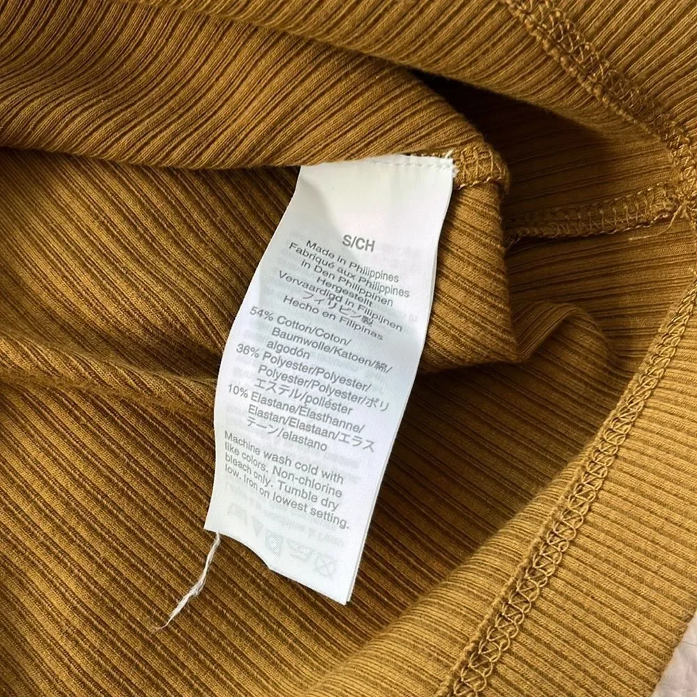 J Crew Ribbed Ruffle Neck Long Sleeve Shirt Bronzed Surplus Brown Women's Small - Picture 9 of 10